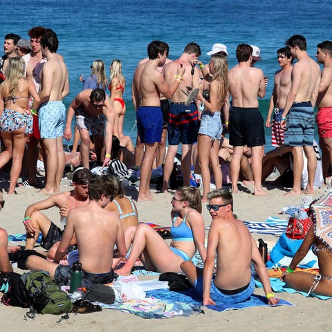 Pockets of the beach were crowded in Fort Lauderda