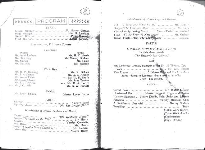 Texas officials included the actual program from the "Varsity Minstrels" show from 1903 in the final committee report examining
"The Eyes of Texas" history.