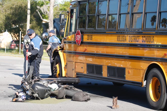A motorcyclist was seriously injured March 9 in a crash with a Volusia County school bus in Daytona Beach, officials said. There were 14 Mainland High students on the bus. None were hurt, but it was a deadly Bike Week for motorcyclists this year. At least seven people died and record 91 trauma patients were admitted to Halifax Health Medical Center, the area's only trauma center.