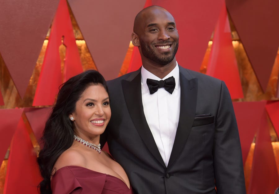 In this March 4, 2018, file photo, Vanessa Bryant, left, and Kobe Bryant arrive at the Oscars at the Dolby Theatre in Los Angeles. Kobe Bryant was killed Jan. 26, 2020, when the helicopter they were aboard crashed west of Los Angeles in the hills of Calabasas.