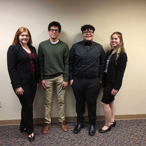 DCHS forensics students Halle Robinson, Hever Arjo