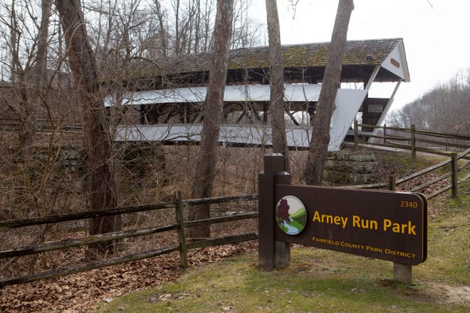 The Mink Hollow covered bridge at Arney Park in Lancaster. Arney Park is one of a handful of county-run parks in Fairfield County.