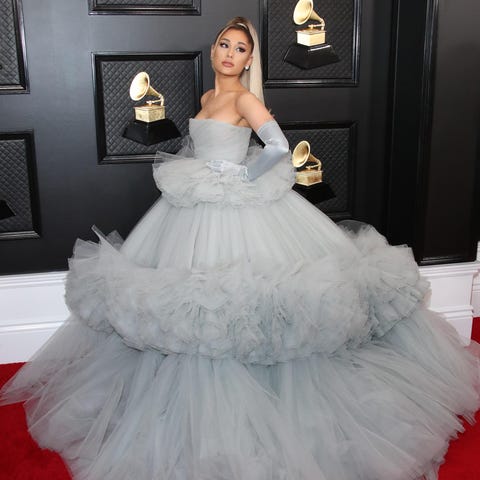 Ariana Grande arrives on the red carpet during the