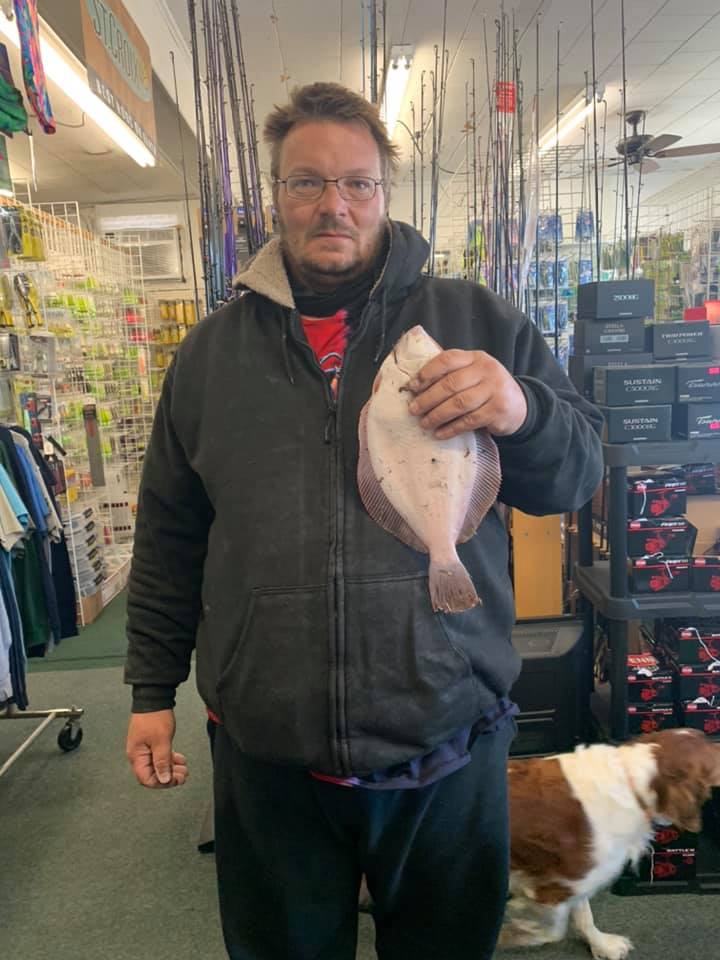 NJ fishing Winter flounder in Shark River, Barnegat Bay waking up