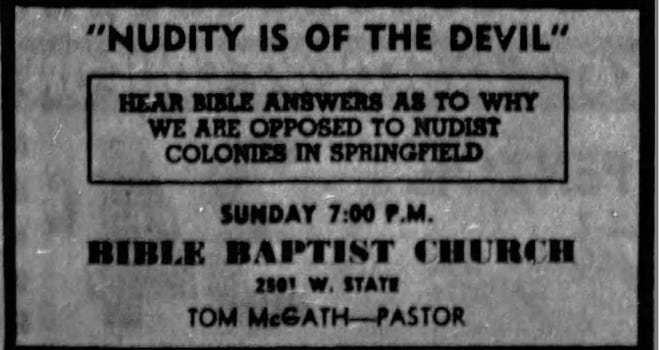 This ad ran in the News-Leader in June 1966. It made columnist Steve Pokin think that perhaps someone was planning a nudist colony in the Springfield area.