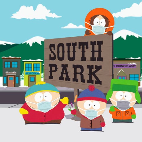 The South Park crew masked up in the South ParQ Va
