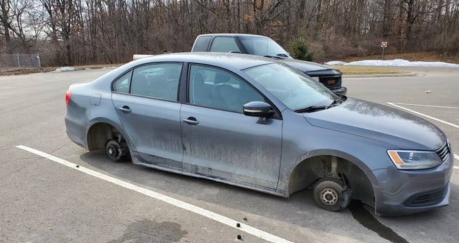A young woman returned to the Milford Park and Ride Lot on Tuesday, March 9, 2021, to find her car looking differently than before.