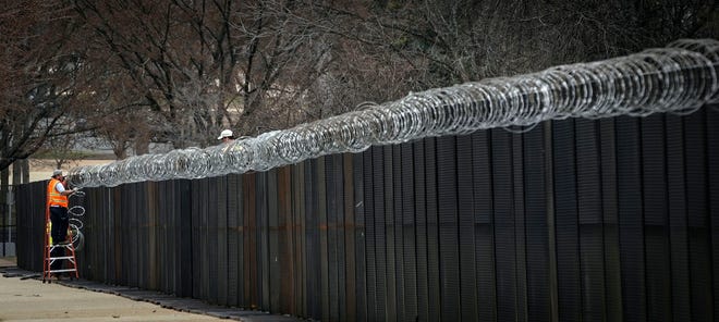 A security fence outside the U.S. Capitol on Friday.