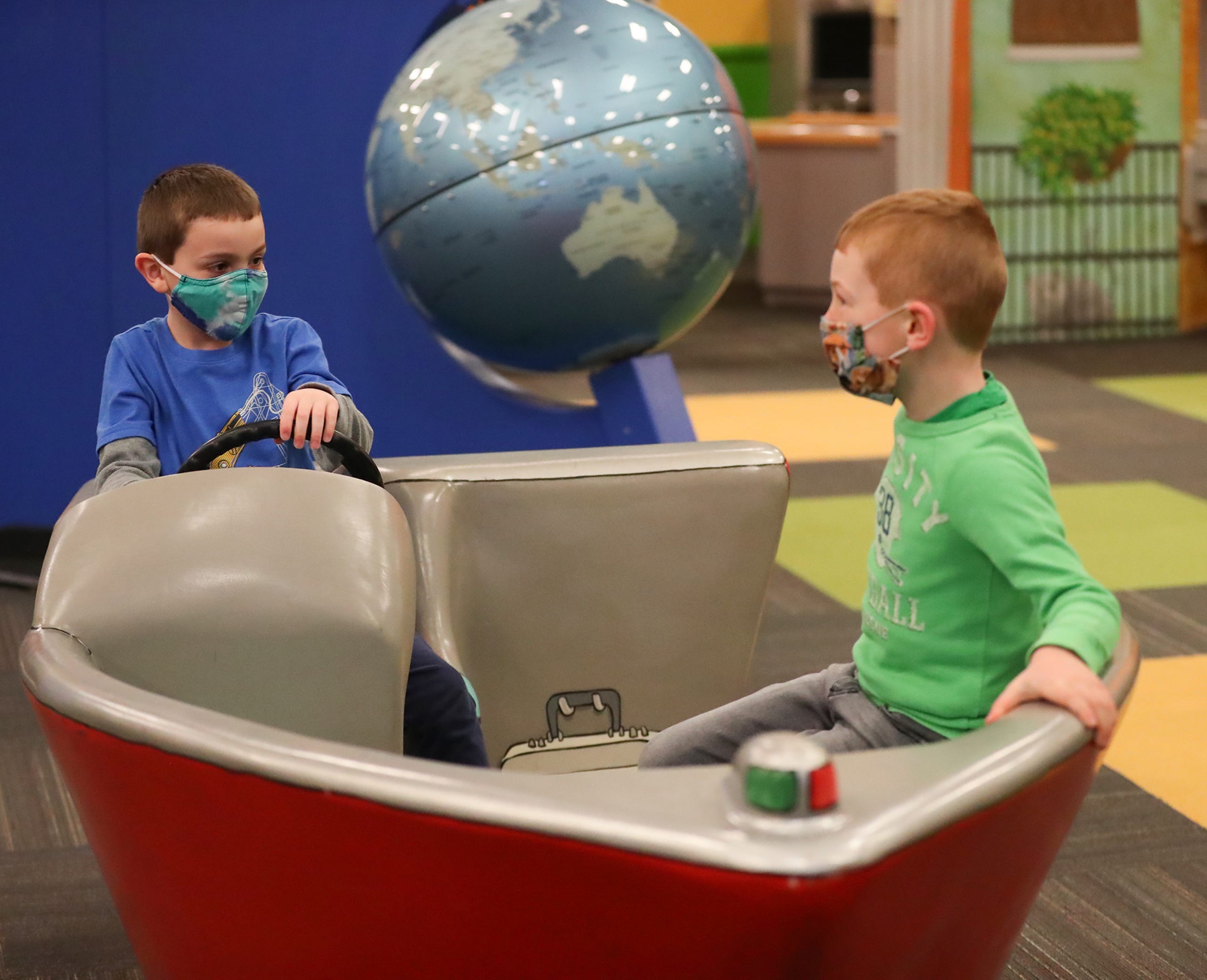 Kids play Saturday, March 13, 2021 at the Fond du Lac Children's Museum in Fond du Lac, Wis. The museum opens today to the public after being closed because of the Covid-19 pandemic. Doug Raflik/USA TODAY NETWORK-Wisconsin