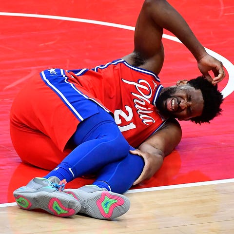 Joel Embiid had 23 points before leaving the game 