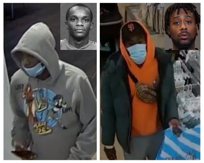Columbus police still don't have two suspects in custody who engaged in a shootout March 3 at Polaris Fashion Place: Anthony Deshawn Truss Jr., shown in the photo at left at the mall and in a police mugshot, and Levon Somerville, in the picture and mugshot at right.
