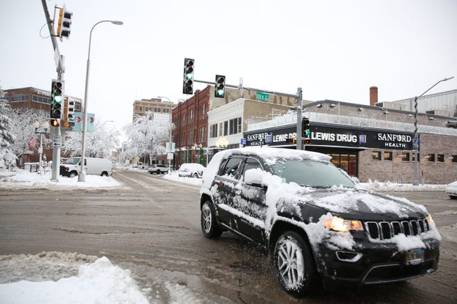 Sioux Falls received six inches of snow in a late-winter storm on March 15, 2021.