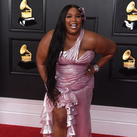 Lizzo poses in the press room at the 63rd annual G