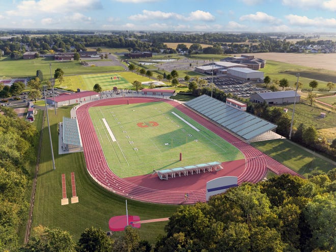 Renderowany przez artystę obraz przedstawia boisko i boisko Shelby, które jest częścią wartego 4 miliony dolarów kompleksu sportowego w regionie.