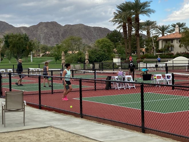 Members at Rancho La Quinta Country Club enjoy the club's new pickleball courts, which opened earlier this month as the latest amenity to compliment the two 18-hole golf courses at the club.