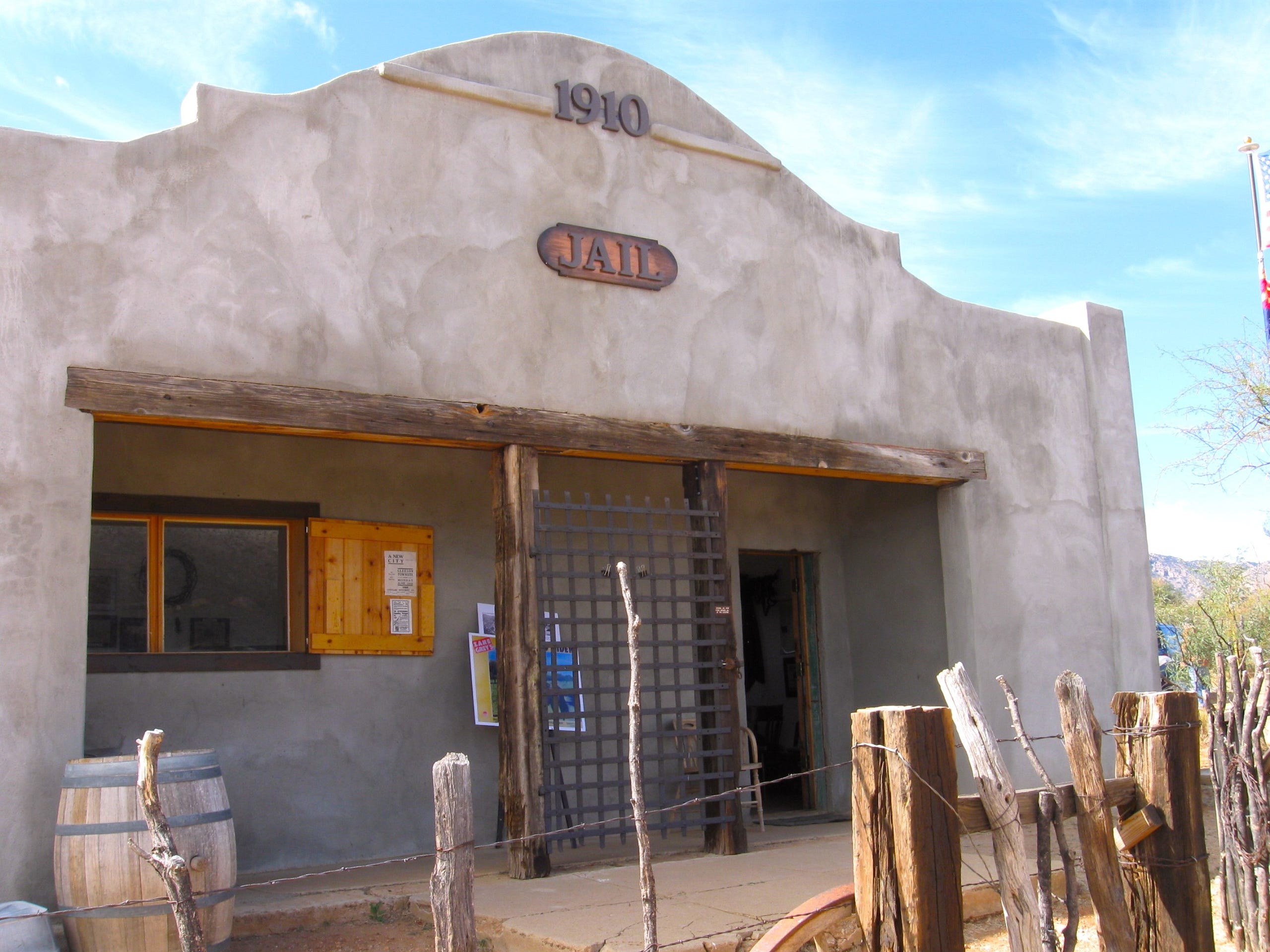 The restored 1910 jail in Gleeson, Arizona, is open on the first Saturday of each month.