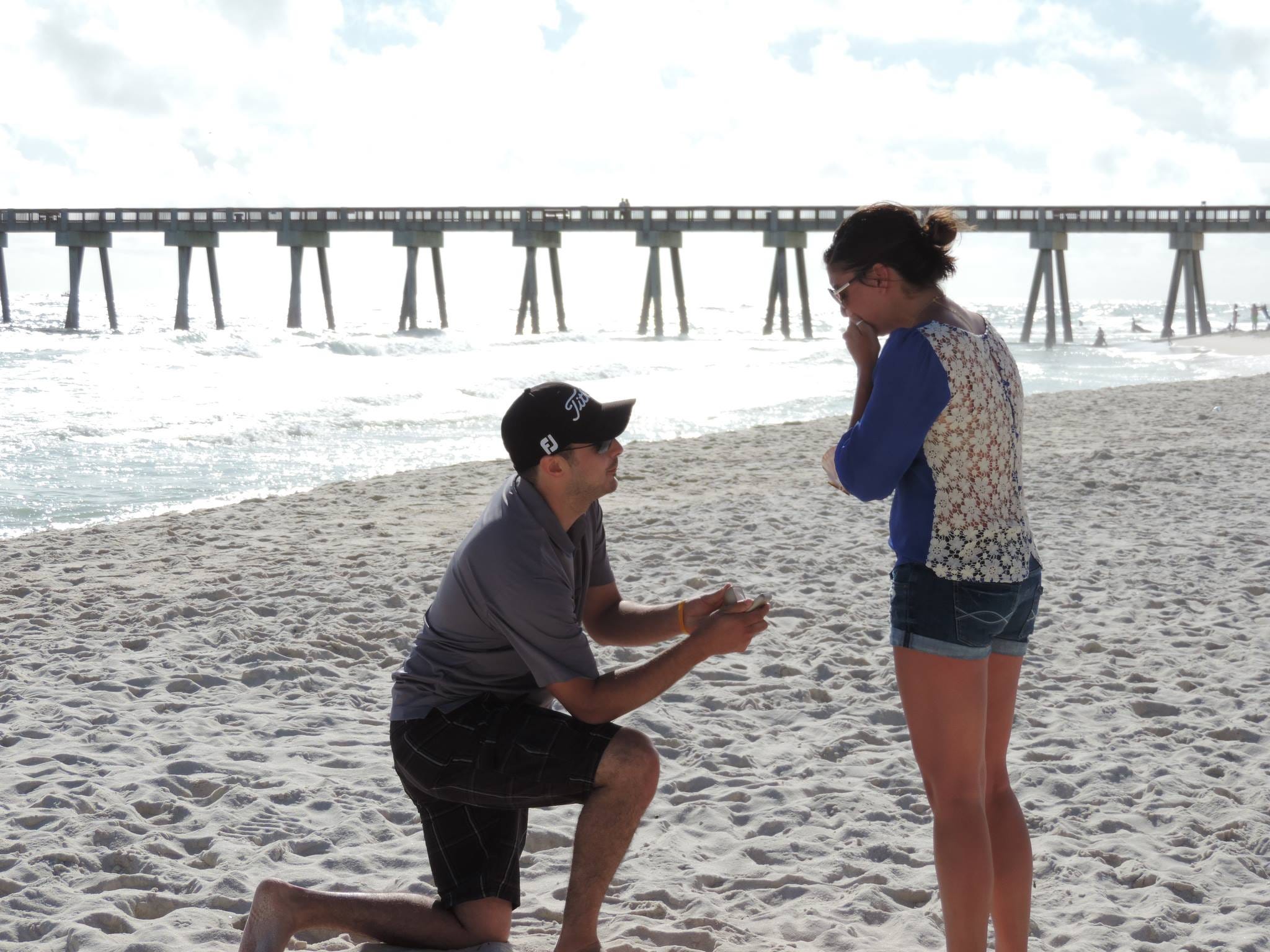 Derek Townsend proposed to Kelsey on the beach in Panama City Florida.