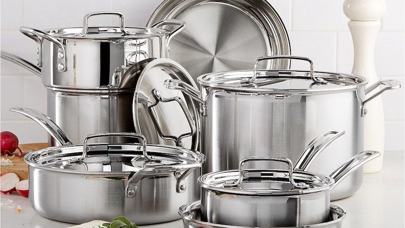 multiclad pro triple ply stainless cookware 12 piece set