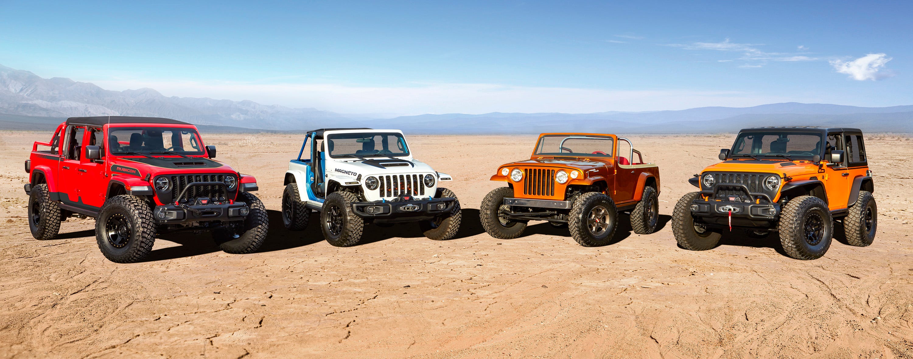 Jeep concept vehicles include electric Wrangler, retro compact pickup