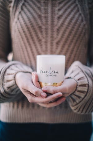 Freedom Studios makes candles, lotions, hand sanitizer, and bath bombs.  Profits from sales go directly to Call to Freedom, a non-profit organization that aims to end human trafficking in the Midwest.