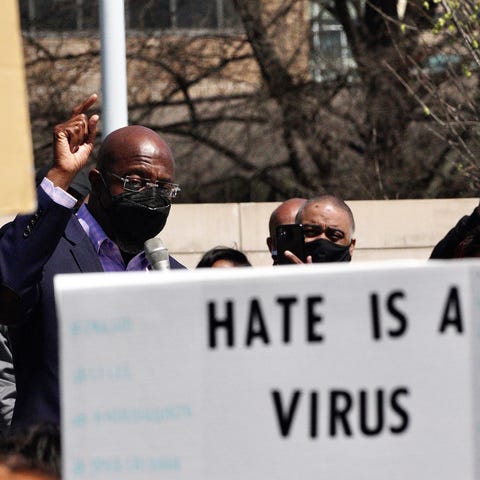 Hundreds of people gather in Atlanta, Ga. on Satur