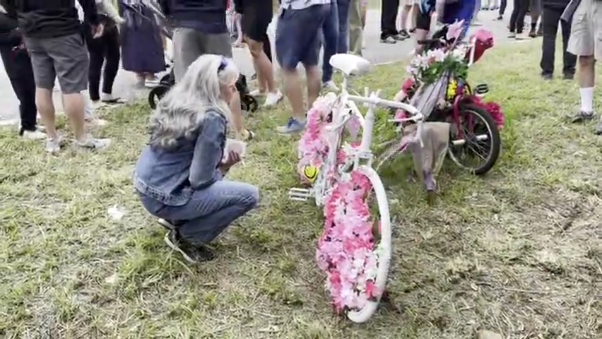 Amid tears and whispers, ghost bike on North River Road honors woman killed and another injured on March 14 2 Amid tears and whispers, ghost bike on North River Road honors woman killed and another injured on March 14 2