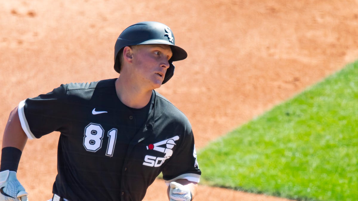 Mar 2, 2021; Phoenix, Arizona, USA; Chicago White Sox infielder Andrew Vaughn rounds the bases after hitting a three run home run against the Texas Rangers during a Spring Training game at Camelback Ranch Glendale. Mandatory Credit: Mark J. Rebilas-USA TODAY Sports ORG XMIT: IMAGN-447862 ORIG FILE ID:  20210302_mjr_su5_099.JPG
