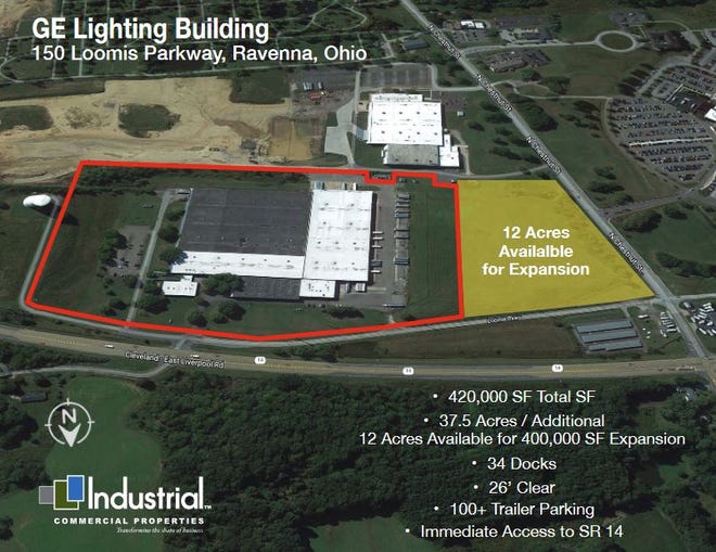 The 37 acres outlined in red is being purchased by Cleveland-area development firm Industrial Commercial Properties.