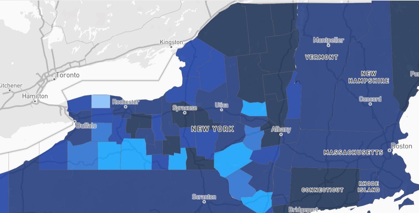 Tompkins County New York vaccine rate How many people are vaccinated?