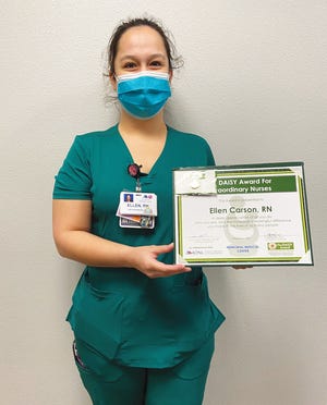 Ellen Carson was one of two nurses at Memorial Medical Center who were recently honored with the DAISY Award for Extraordinary Nurses.
