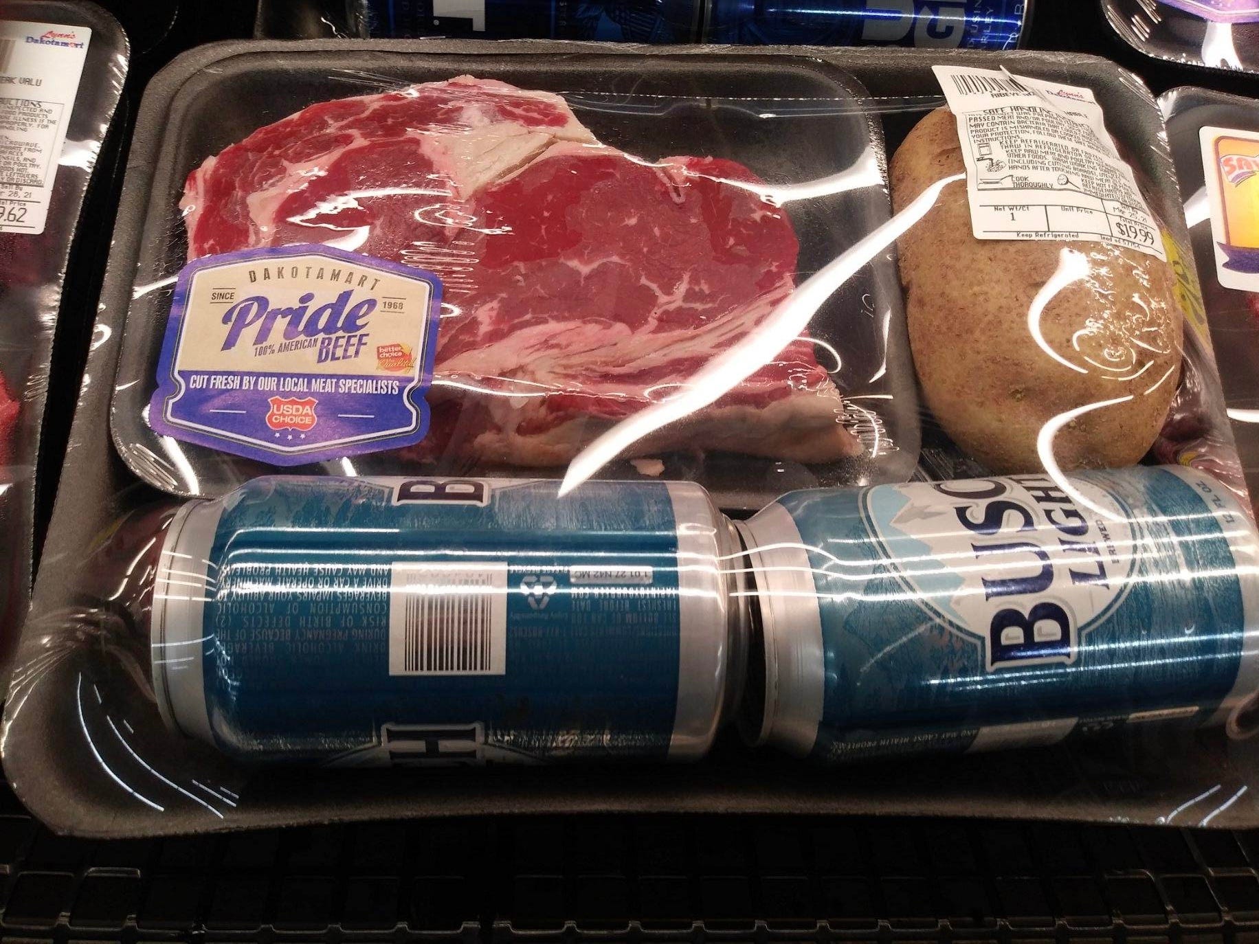 Adult lunchable South Dakota grocery store selling special steak pack