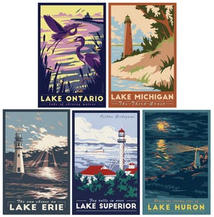 Lionheart Graphics Great Lakes posters are the same ones in Gov. Gretchen Whitmer's office. They come in three different sizes and can be purchased as a set or individually.