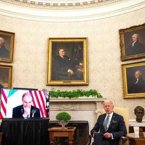 President Joe Biden hosts Irish Prime Minister Mic