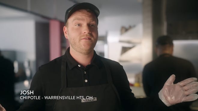 Akron resident Josh Nees stars in a new national Chipotle commercial.