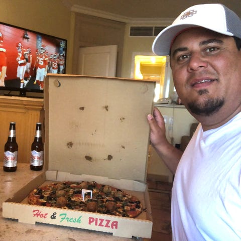 Antonio Delgado ordered in pizza for his Super Bow