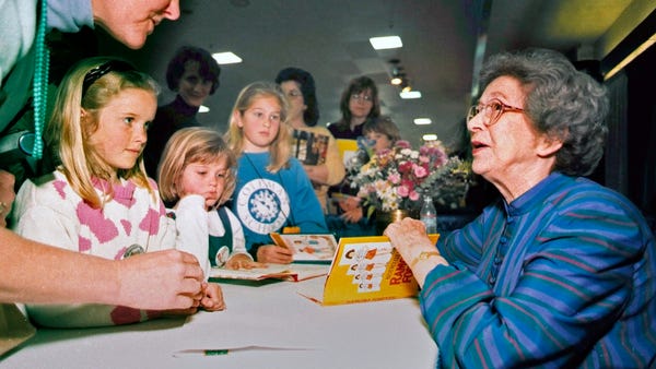 In this April 19, 1998 file photo, Beverly Cleary 