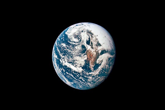 This May 18, 1969, photo shows Earth as photographed from the Apollo 10 spacecraft during its journey toward the moon. Earth Day is Thursday April 22, 2021.