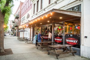 Whiskey Bar Kitchen on Broad Street serves more than 200 whiskies as well as unique menu offerings, such as the TCB burger plate with peanut butter, banana, bacon, honey and a croissant bun. "Good enough for THE KING, good enough for you!” the menu says.