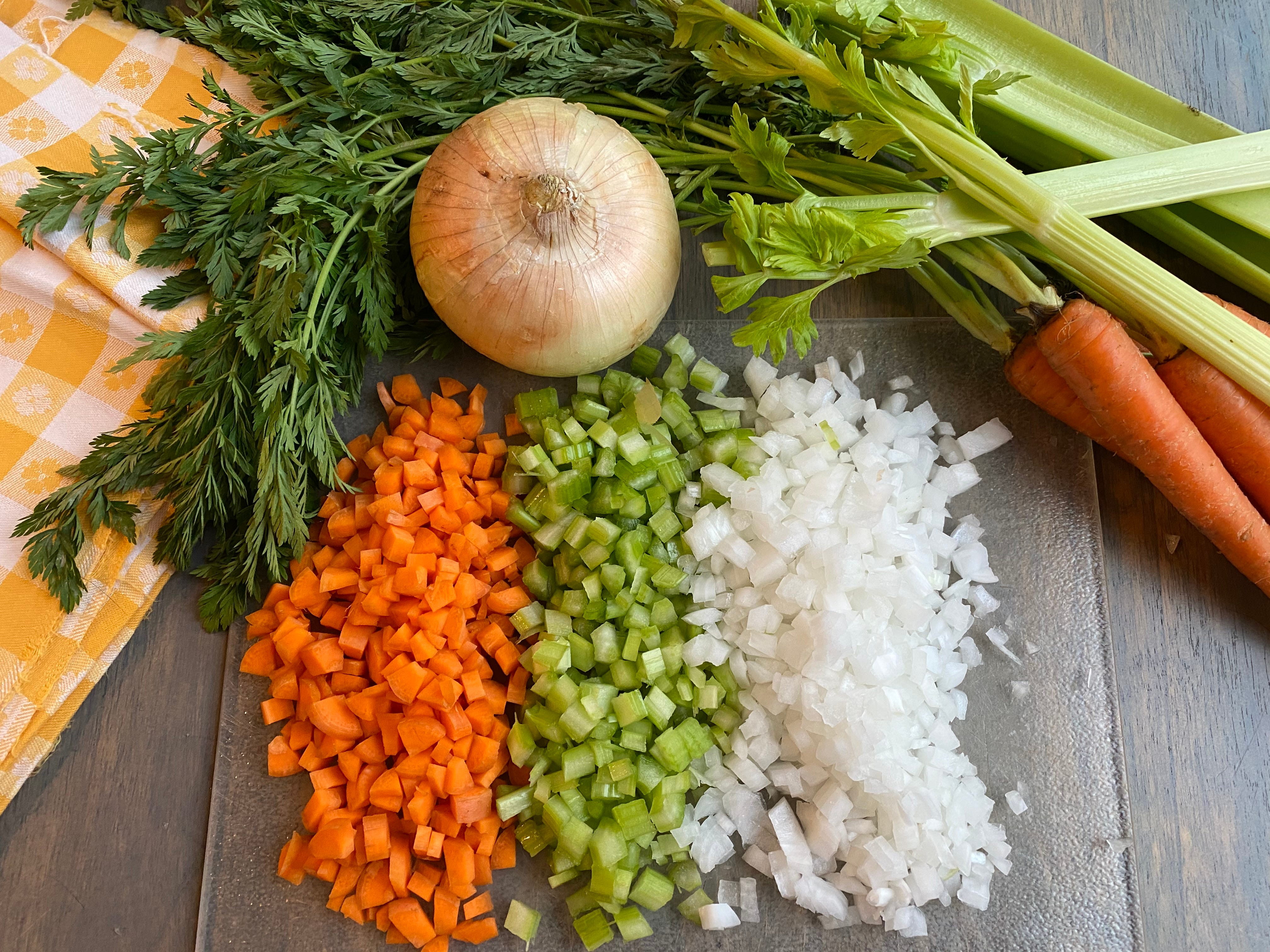 Food Made Fresh Italian Soffritto with red sauce is aromatic, full of