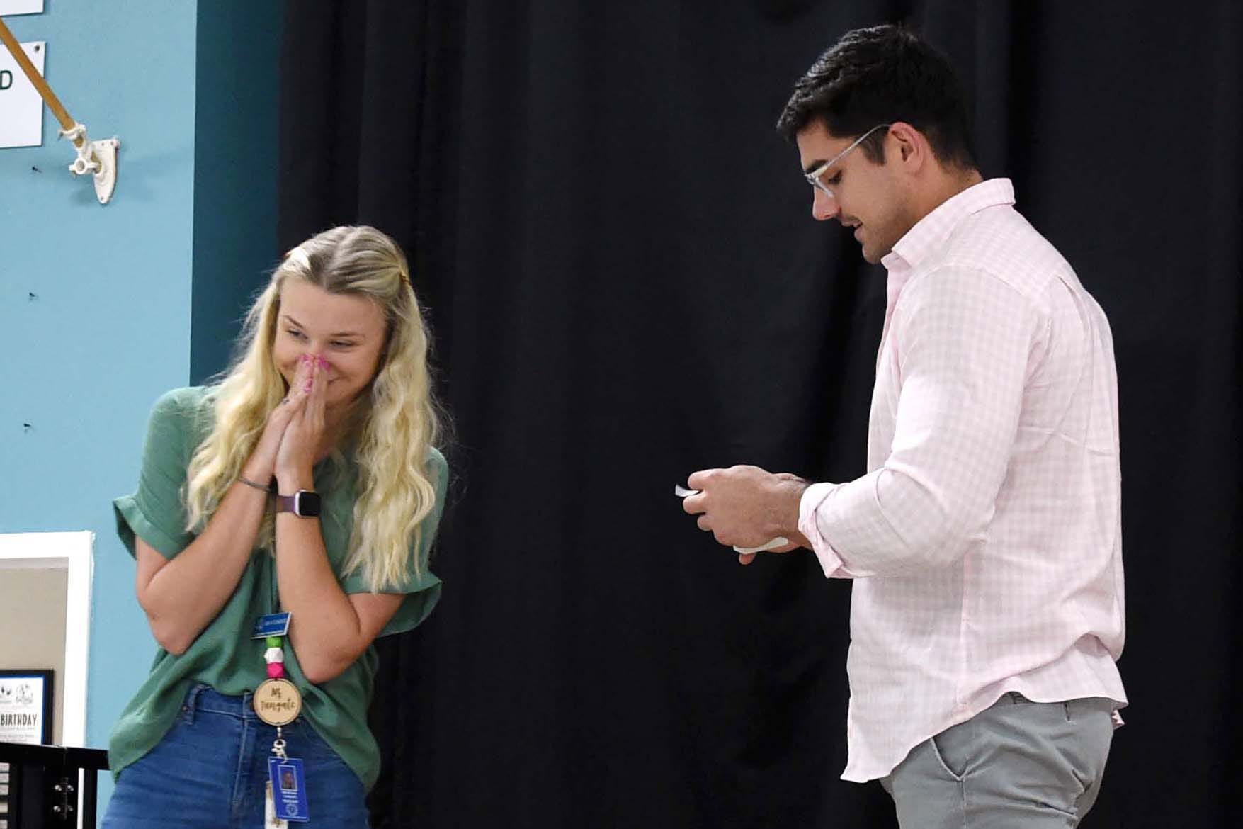 Teacher at Liza Jackson Prep receives surprise marriage proposal