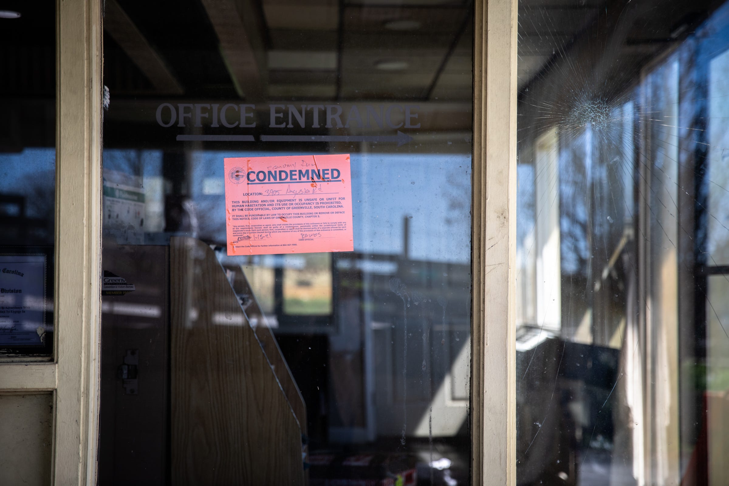 The Economy Inn on Augusta Road was condemned on January 13, 2021, displacing 80 residents.