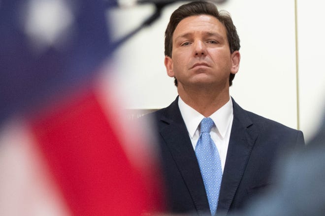 Gov. Ron DeSantis at an event at the Florida Capitol, March 29.