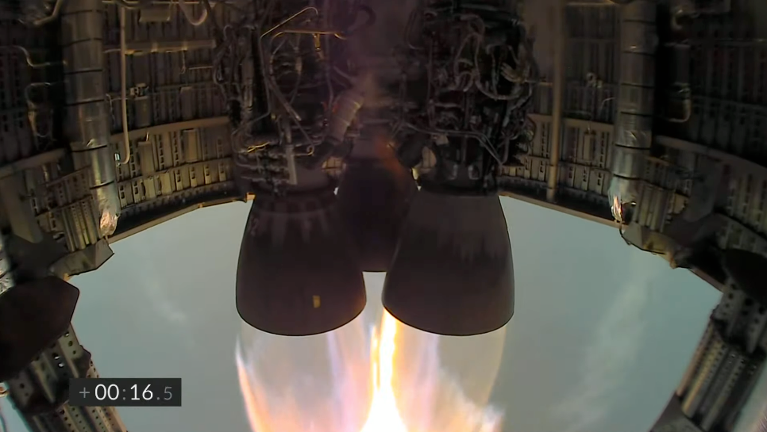 Starship SN11's three Raptor engines fire to push the 165-foot vehicle to roughly 33,000 feet on Tuesday, March 30, 2021. The prototype failed to land and was destroyed.