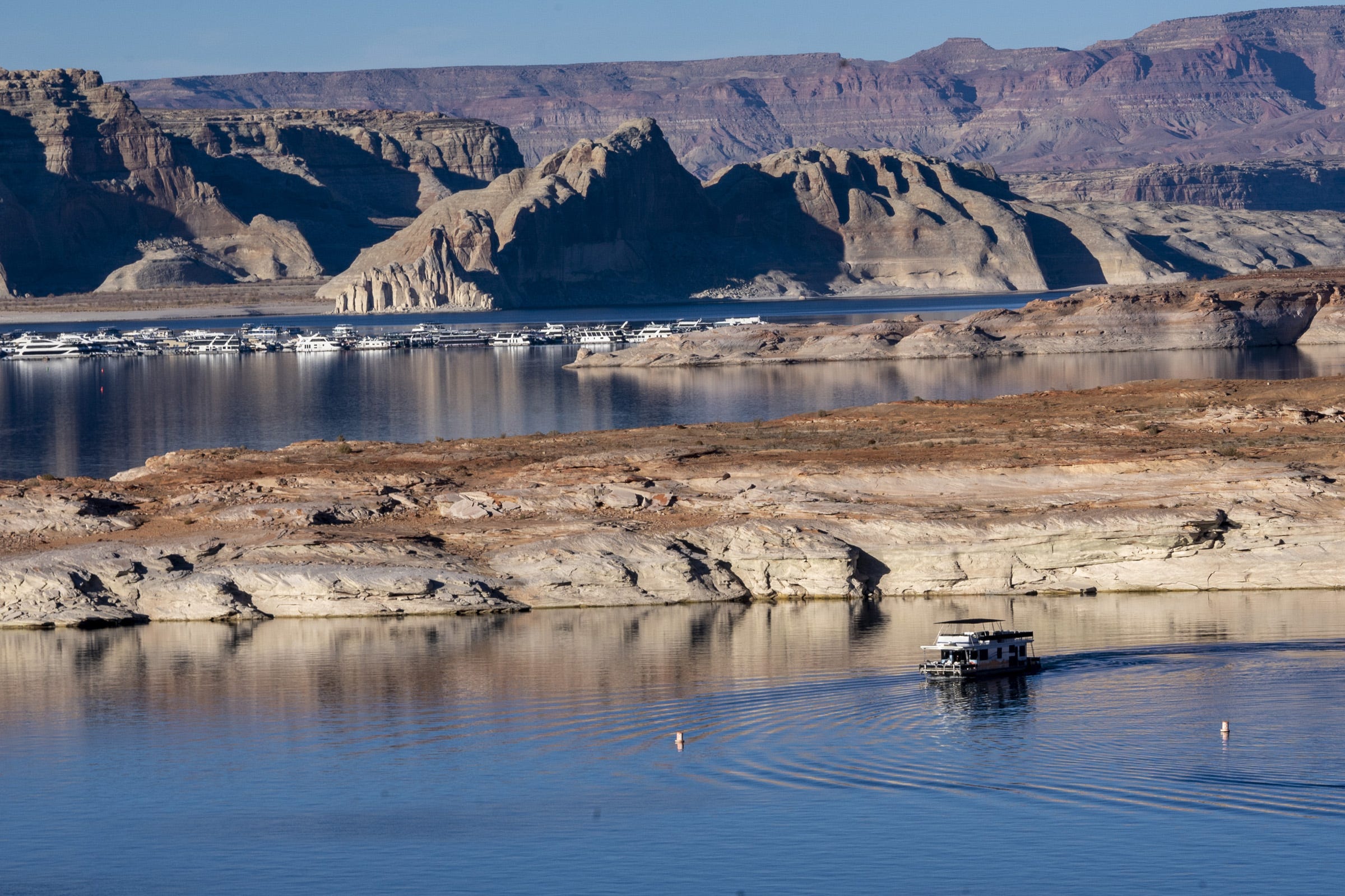 Lake Powell water levels reach record low and continue to decline