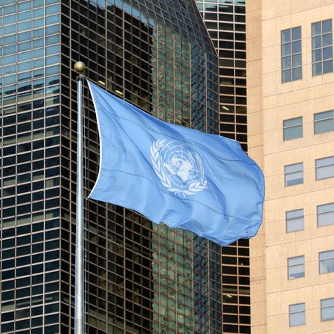 United Nations flag on Sept. 23, 2019, in New York