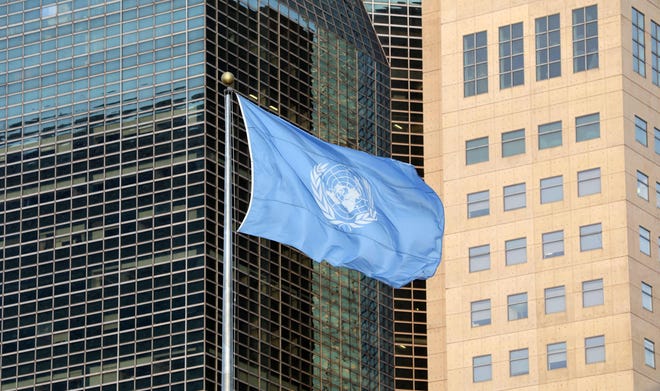 United Nations flag on Sept. 23, 2019, in New York City.
