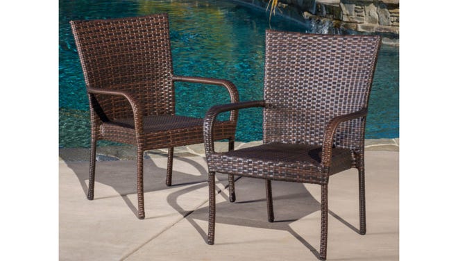 Patio Furniture Sets Clearance 4 PC Wicker Outdoor Sofa Set Rattan Sectional Sofa,for Backyar…
