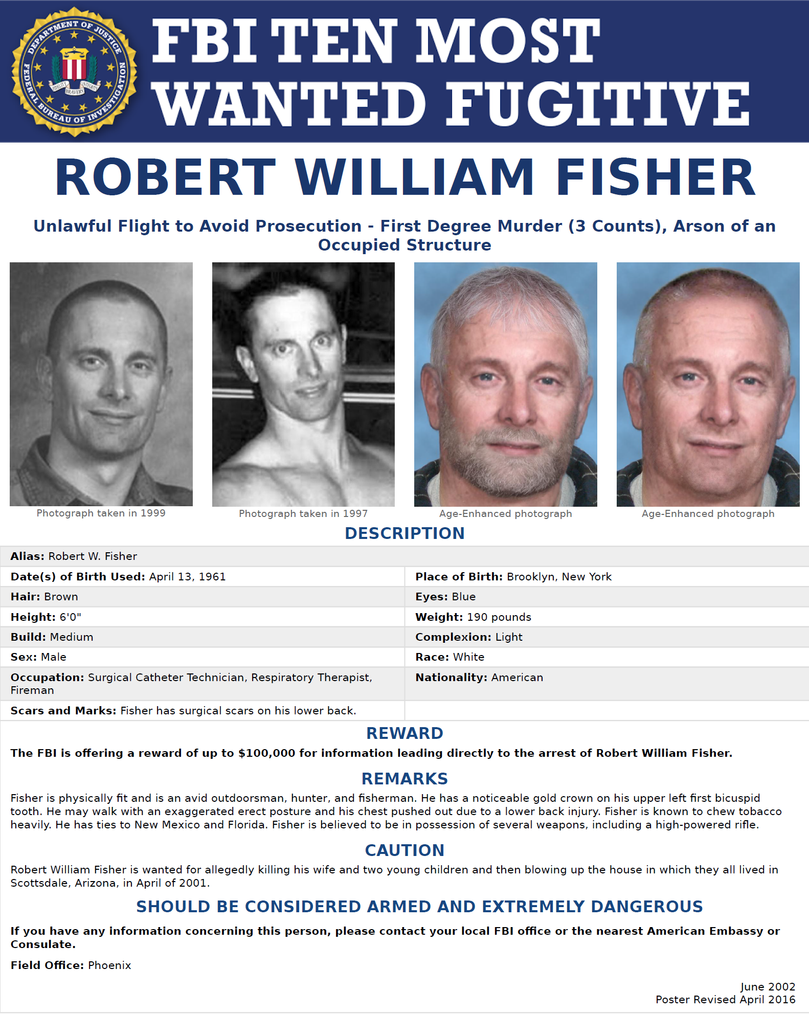 Robert William Fisher Sightings
