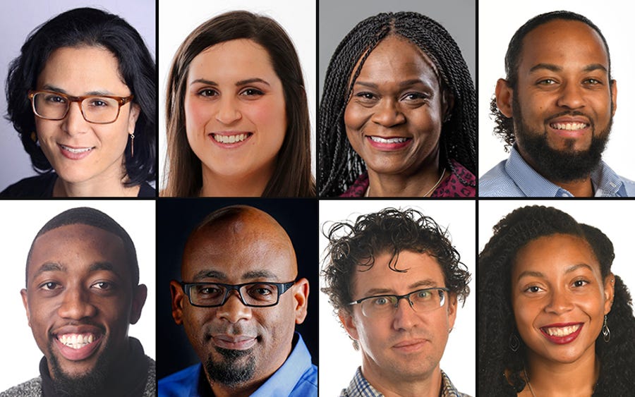 From top left, USA TODAY's Tami Abdollah, Rachel Aretakis, Suzette Hackney, Jarrad Henderson, Harrison Hill, Michael McCarter, Steve Myers and N'Dea Yancey-Bragg.