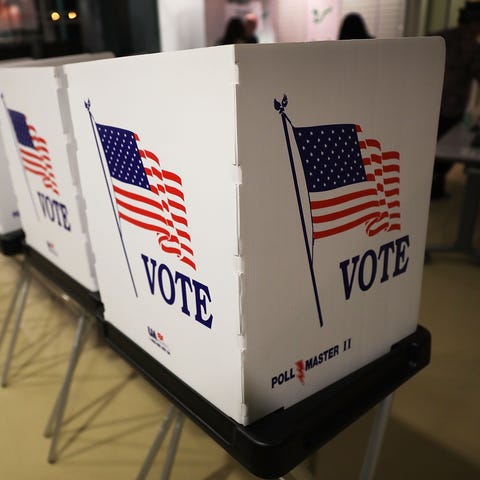 Voting booths on Oct. 22, 2018, in Tampa, Florida.